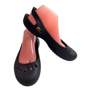 Crocs Malindi Ballet Flat Slingback Black Comfort Shoes 10127 Women Size 11